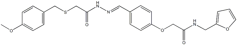 N-(2-furylmethyl)-2-[4-(2-{[(4-methoxybenzyl)sulfanyl]acetyl}carbohydrazonoyl)phenoxy]acetamide Struktur