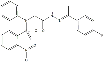 N-(2-{2-[1-(4-fluorophenyl)ethylidene]hydrazino}-2-oxoethyl)-2-nitro-N-phenylbenzenesulfonamide Struktur