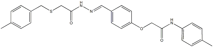 2-[4-(2-{[(4-methylbenzyl)sulfanyl]acetyl}carbohydrazonoyl)phenoxy]-N-(4-methylphenyl)acetamide Struktur