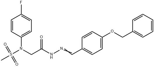 N-(2-{2-[4-(benzyloxy)benzylidene]hydrazino}-2-oxoethyl)-N-(4-fluorophenyl)methanesulfonamide Struktur