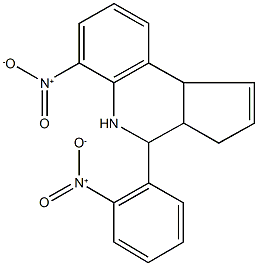 6-nitro-4-{2-nitrophenyl}-3a,4,5,9b-tetrahydro-3H-cyclopenta[c]quinoline Struktur