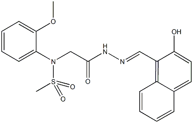 N-(2-{2-[(2-hydroxy-1-naphthyl)methylene]hydrazino}-2-oxoethyl)-N-(2-methoxyphenyl)methanesulfonamide Struktur