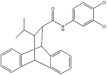 N-(3,4-dichlorophenyl)-16-isopropyltetracyclo[6.6.2.0~2,7~.0~9,14~]hexadeca-2,4,6,9,11,13-hexaene-15-carboxamide Struktur