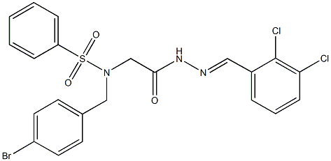 N-(4-bromobenzyl)-N-{2-[2-(2,3-dichlorobenzylidene)hydrazino]-2-oxoethyl}benzenesulfonamide Struktur