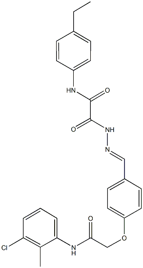 2-(2-{4-[2-(3-chloro-2-methylanilino)-2-oxoethoxy]benzylidene}hydrazino)-N-(4-ethylphenyl)-2-oxoacetamide Struktur