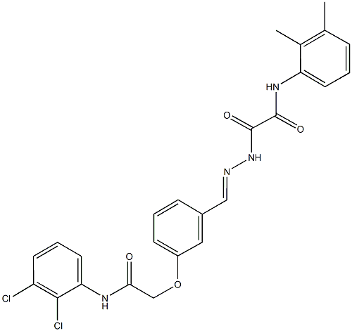 2-(2-{3-[2-(2,3-dichloroanilino)-2-oxoethoxy]benzylidene}hydrazino)-N-(2,3-dimethylphenyl)-2-oxoacetamide Struktur