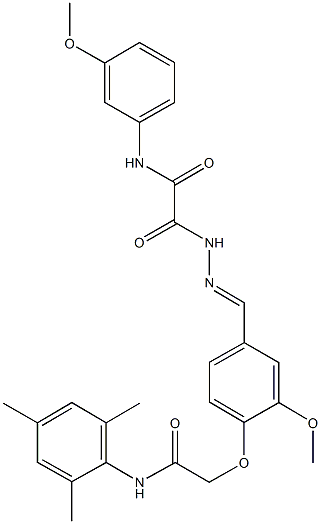 2-(2-{4-[2-(mesitylamino)-2-oxoethoxy]-3-methoxybenzylidene}hydrazino)-N-(3-methoxyphenyl)-2-oxoacetamide Struktur