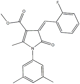 methyl 1-(3,5-dimethylphenyl)-4-(2-fluorobenzylidene)-2-methyl-5-oxo-4,5-dihydro-1H-pyrrole-3-carboxylate Struktur