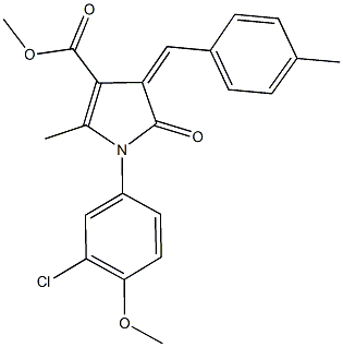 methyl 1-(3-chloro-4-methoxyphenyl)-2-methyl-4-(4-methylbenzylidene)-5-oxo-4,5-dihydro-1H-pyrrole-3-carboxylate Struktur