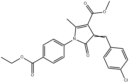 methyl 4-(4-chlorobenzylidene)-1-[4-(ethoxycarbonyl)phenyl]-2-methyl-5-oxo-4,5-dihydro-1H-pyrrole-3-carboxylate Struktur