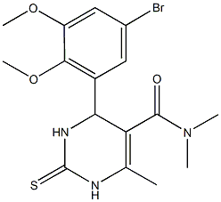 4-(5-bromo-2,3-dimethoxyphenyl)-N,N,6-trimethyl-2-thioxo-1,2,3,4-tetrahydro-5-pyrimidinecarboxamide Struktur