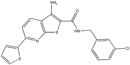 3-amino-N-(3-chlorobenzyl)-6-thien-2-ylthieno[2,3-b]pyridine-2-carboxamide Struktur