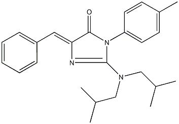 5-benzylidene-2-(diisobutylamino)-3-(4-methylphenyl)-3,5-dihydro-4H-imidazol-4-one Struktur