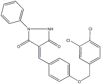 4-{4-[(3,4-dichlorobenzyl)oxy]benzylidene}-1-phenyl-3,5-pyrazolidinedione Struktur