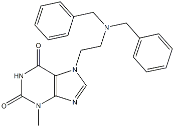 7-[2-(dibenzylamino)ethyl]-3-methyl-3,7-dihydro-1H-purine-2,6-dione Struktur