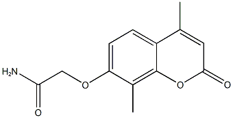 2-[(4,8-dimethyl-2-oxo-2H-chromen-7-yl)oxy]acetamide Struktur