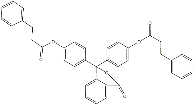 4-(3-oxo-1-{4-[(3-phenylpropanoyl)oxy]phenyl}-1,3-dihydro-2-benzofuran-1-yl)phenyl 3-phenylpropanoate Struktur