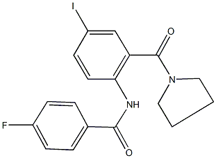 4-fluoro-N-[4-iodo-2-(1-pyrrolidinylcarbonyl)phenyl]benzamide Struktur