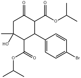 diisopropyl 2-(4-bromophenyl)-4-hydroxy-4-methyl-6-oxo-1,3-cyclohexanedicarboxylate Struktur