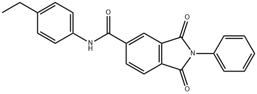 N-(4-ethylphenyl)-1,3-dioxo-2-phenyl-5-isoindolinecarboxamide Struktur