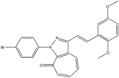 1-(4-bromophenyl)-3-[2-(2,5-dimethoxyphenyl)vinyl]cyclohepta[c]pyrazol-8(1H)-one Struktur