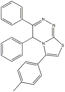 6-(4-methylphenyl)-3,4-diphenyl-4H-[1,3]thiazolo[2,3-c][1,2,4]triazine Struktur