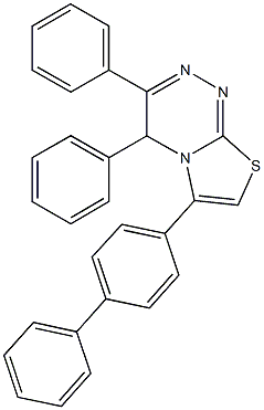 6-[1,1'-biphenyl]-4-yl-3,4-diphenyl-4H-[1,3]thiazolo[2,3-c][1,2,4]triazine Struktur