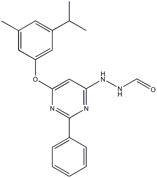 N'-[6-(3-isopropyl-5-methylphenoxy)-2-phenyl-4-pyrimidinyl]formic hydrazide Struktur