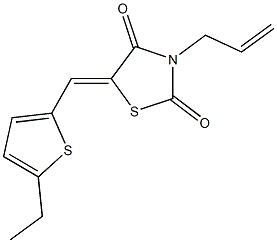 3-allyl-5-[(5-ethyl-2-thienyl)methylene]-1,3-thiazolidine-2,4-dione Struktur