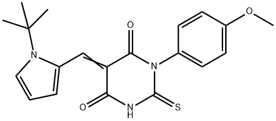 5-[(1-tert-butyl-1H-pyrrol-2-yl)methylene]-1-(4-methoxyphenyl)-2-thioxodihydropyrimidine-4,6(1H,5H)-dione Struktur