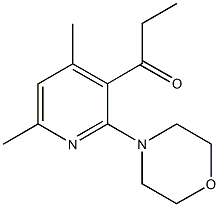 1-[4,6-dimethyl-2-(4-morpholinyl)-3-pyridinyl]-1-propanone Struktur