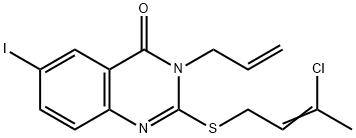 3-allyl-2-[(3-chloro-2-butenyl)sulfanyl]-6-iodo-4(3H)-quinazolinone Struktur