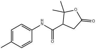 2,2-dimethyl-N-(4-methylphenyl)-5-oxotetrahydro-3-furancarboxamide Struktur