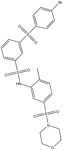 3-[(4-bromophenyl)sulfonyl]-N-[2-methyl-5-(4-morpholinylsulfonyl)phenyl]benzenesulfonamide Struktur