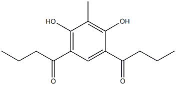 1-(5-butyryl-2,4-dihydroxy-3-methylphenyl)-1-butanone Struktur