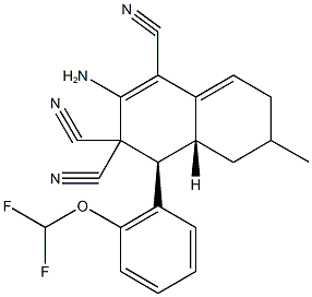 2-amino-4-[2-(difluoromethoxy)phenyl]-6-methyl-4a,5,6,7-tetrahydro-1,3,3(4H)-naphthalenetricarbonitrile Struktur