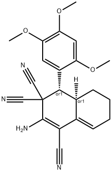 2-amino-4-(2,4,5-trimethoxyphenyl)-4a,5,6,7-tetrahydro-1,3,3(4H)-naphthalenetricarbonitrile Struktur