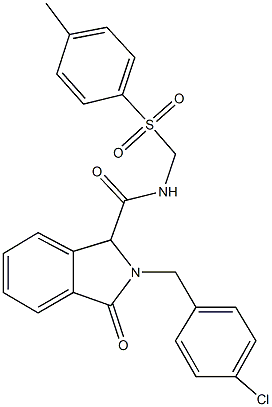 2-(4-chlorobenzyl)-N-{[(4-methylphenyl)sulfonyl]methyl}-3-oxo-1-isoindolinecarboxamide Struktur