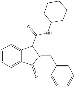 2-benzyl-N-cyclohexyl-3-oxo-1-isoindolinecarboxamide Struktur