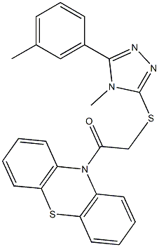 4-methyl-5-(3-methylphenyl)-4H-1,2,4-triazol-3-yl 2-oxo-2-(10H-phenothiazin-10-yl)ethyl sulfide Struktur