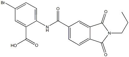 5-bromo-2-{[(1,3-dioxo-2-propyl-2,3-dihydro-1H-isoindol-5-yl)carbonyl]amino}benzoic acid Struktur