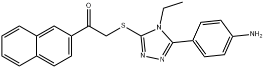 2-{[5-(4-aminophenyl)-4-ethyl-4H-1,2,4-triazol-3-yl]sulfanyl}-1-(2-naphthyl)ethanone Struktur