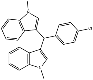 3-[(4-chlorophenyl)(1-methyl-1H-indol-3-yl)methyl]-1-methyl-1H-indole Struktur