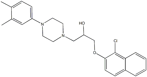 1-[(1-chloro-2-naphthyl)oxy]-3-[4-(3,4-dimethylphenyl)piperazin-1-yl]propan-2-ol Struktur