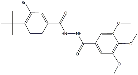 N'-(3-bromo-4-tert-butylbenzoyl)-3,4,5-trimethoxybenzohydrazide Struktur