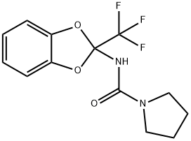 N-[2-(trifluoromethyl)-1,3-benzodioxol-2-yl]-1-pyrrolidinecarboxamide Struktur