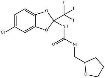 N-[5-chloro-2-(trifluoromethyl)-1,3-benzodioxol-2-yl]-N'-(tetrahydro-2-furanylmethyl)urea Struktur