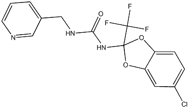 N-[5-chloro-2-(trifluoromethyl)-1,3-benzodioxol-2-yl]-N'-(3-pyridinylmethyl)urea Struktur