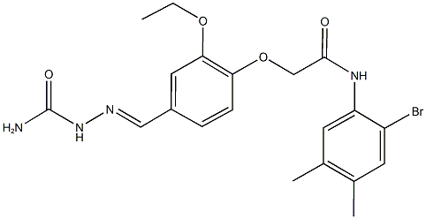 2-{4-[2-(aminocarbonyl)carbohydrazonoyl]-2-ethoxyphenoxy}-N-(2-bromo-4,5-dimethylphenyl)acetamide Struktur