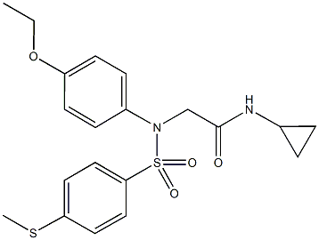 N-cyclopropyl-2-(4-ethoxy{[4-(methylsulfanyl)phenyl]sulfonyl}anilino)acetamide Struktur